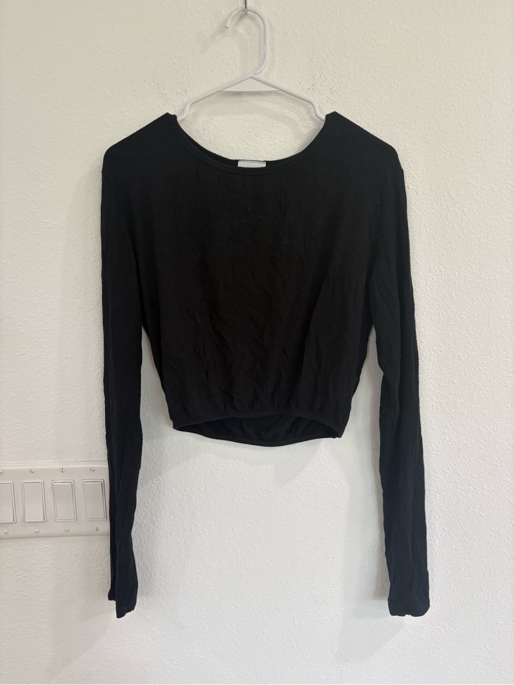 Stillwater Black Ribbed Long-Sleeve Top